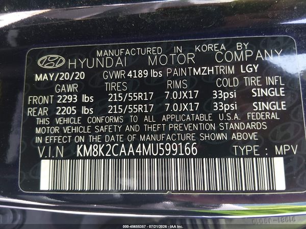 2021 HYUNDAI KONA SEL