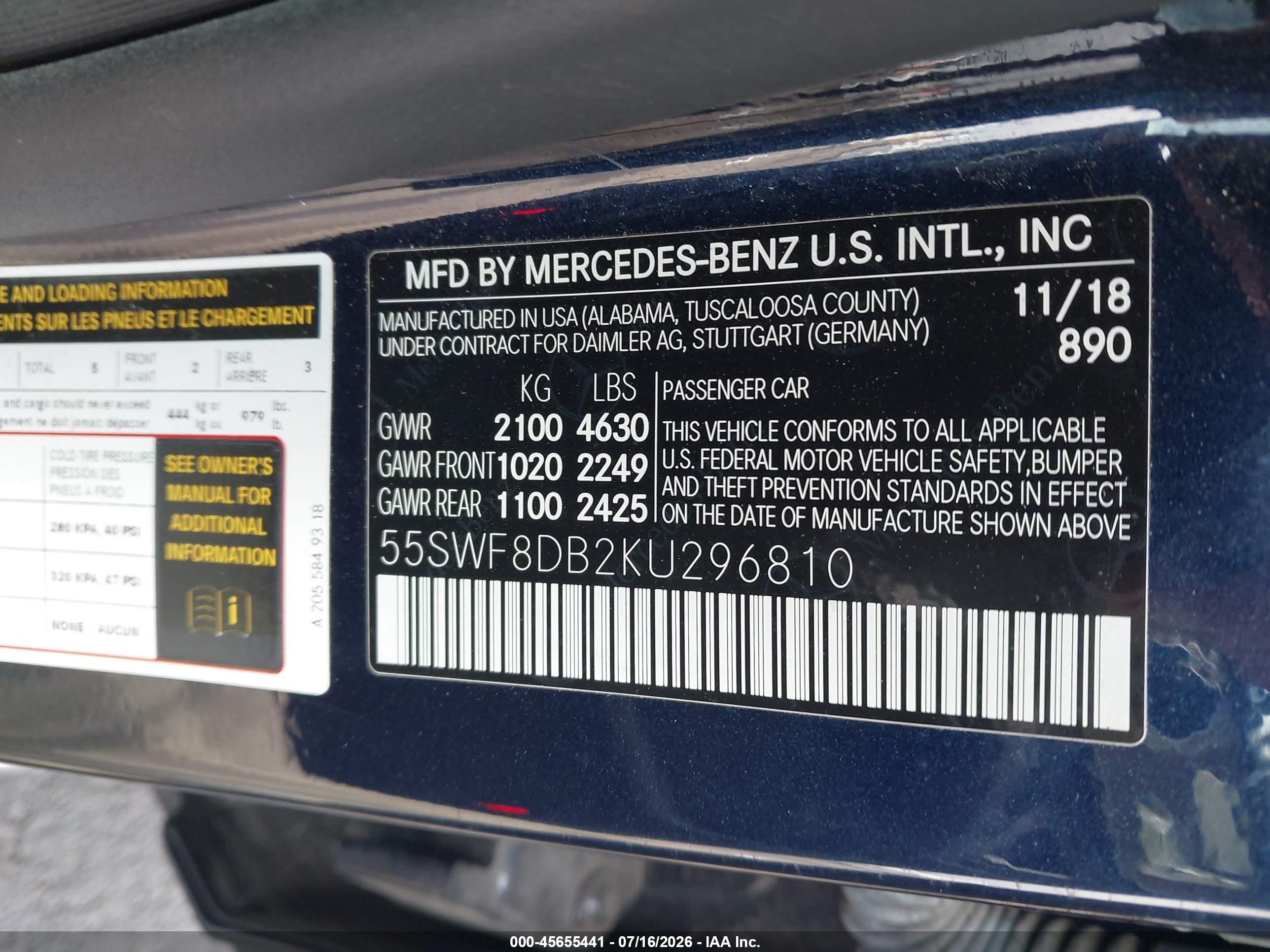 2019 MERCEDES-BENZ C 300 C300