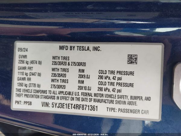 2024 TESLA MODEL 3