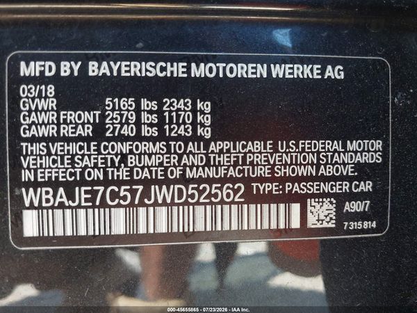 2018 BMW 540I XDRIVE