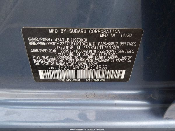 2021 SUBARU CROSSTREK PREMIUM