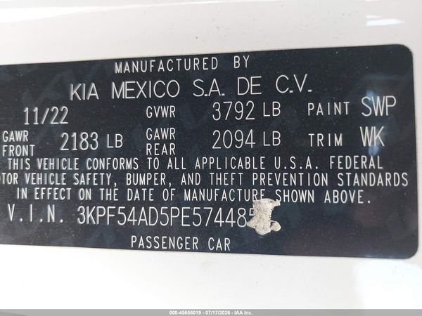 2023 KIA FORTE GT-LINE