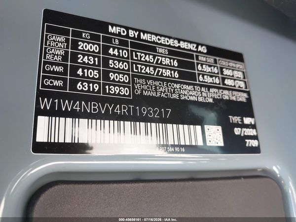 2024 MERCEDES-BENZ SPRINTER 2500