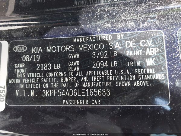 2020 KIA FORTE EX