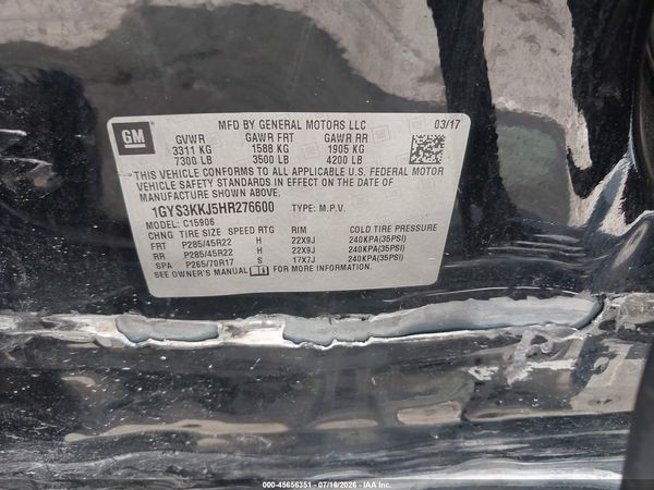 2017 CADILLAC ESCALADE ESV PLATINUM