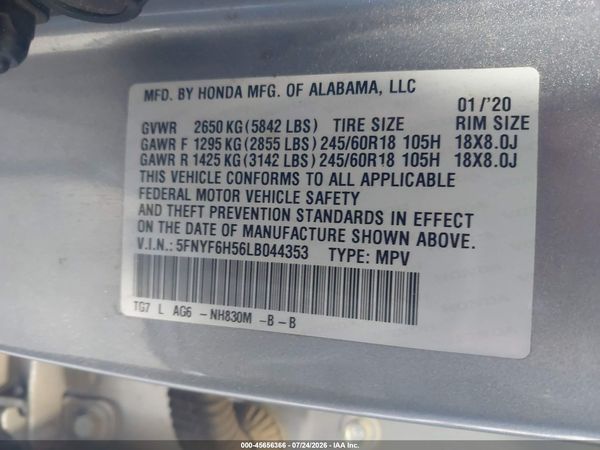 2020 HONDA PILOT AWD EX-L