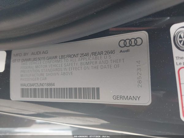 2018 AUDI A6 2.0T PREMIUM/2.0T SPORT