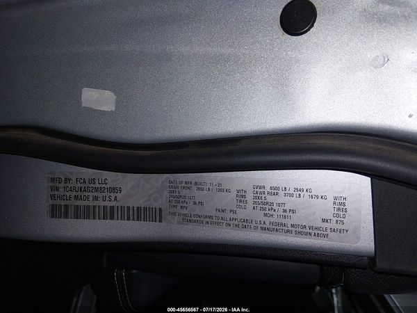 2021 JEEP GRAND CHEROKEE L ALTITUDE 4X4
