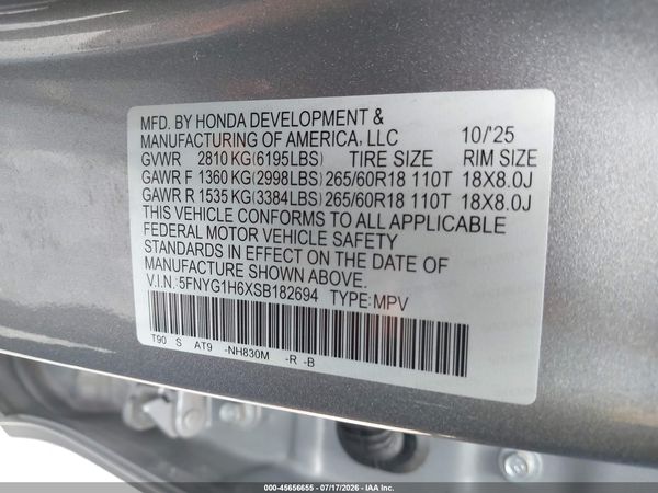 2025 HONDA PILOT TRAILSPORT