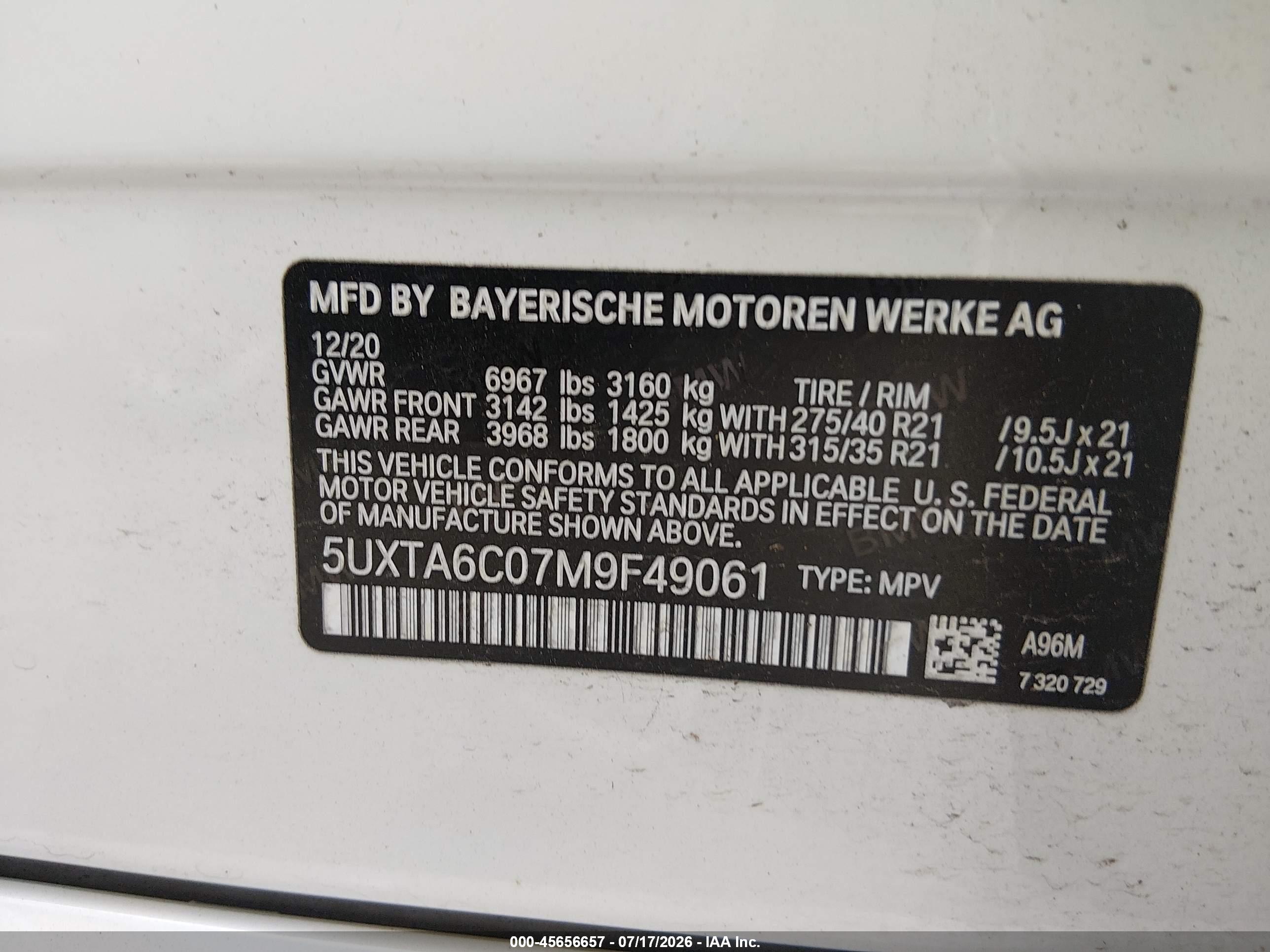 2021 BMW X5 PHEV xDrive45e