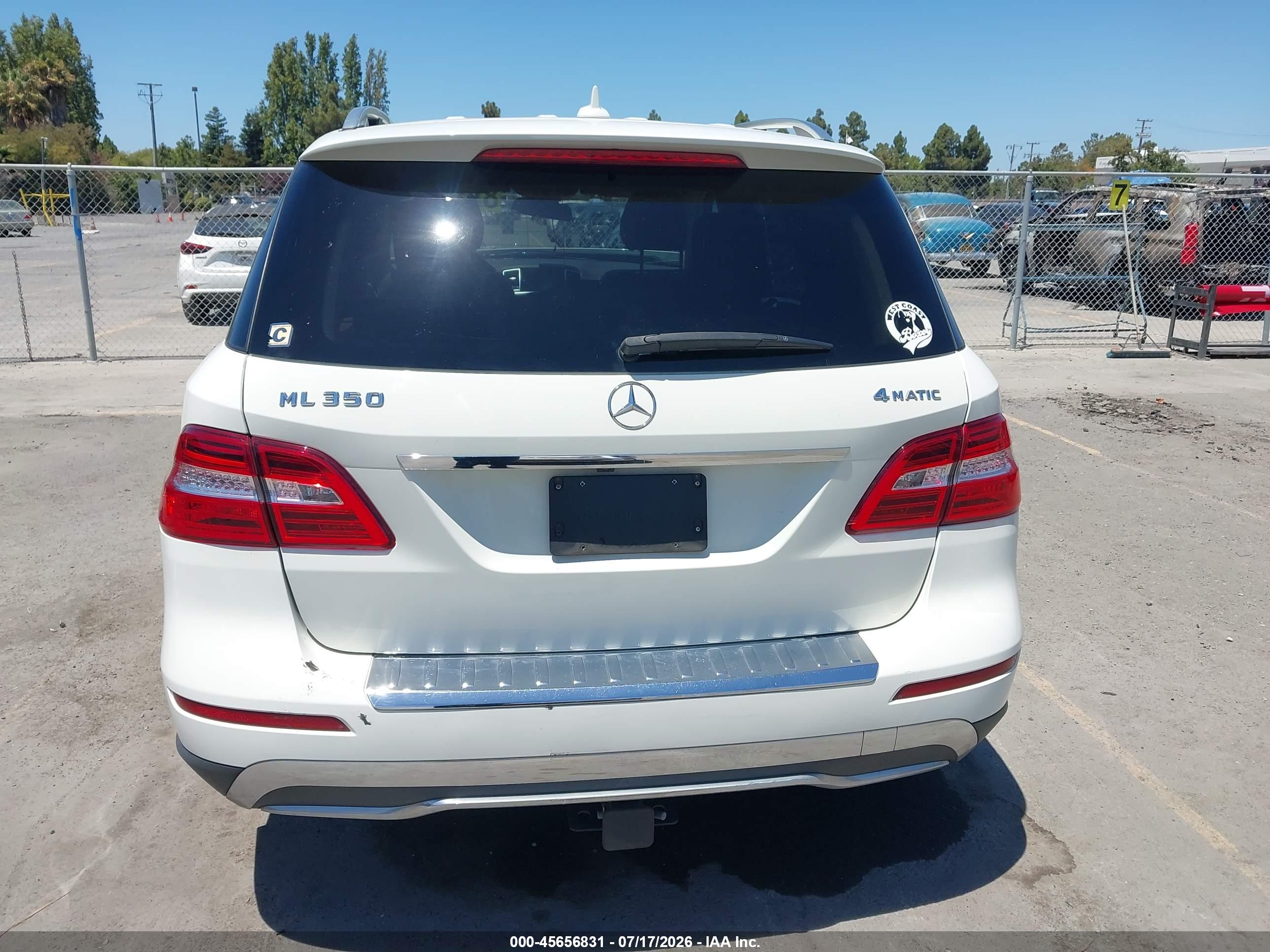 2012 MERCEDES-BENZ ML 350 4MATIC