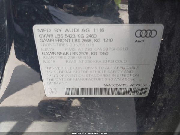 2017 AUDI Q5 2.0T PREMIUM
