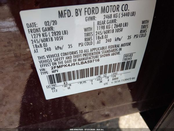 2020 FORD EDGE SEL