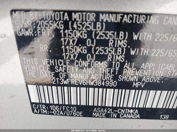 2017 TOYOTA RAV4 XLE