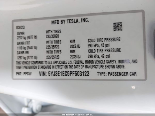 2023 TESLA MODEL 3