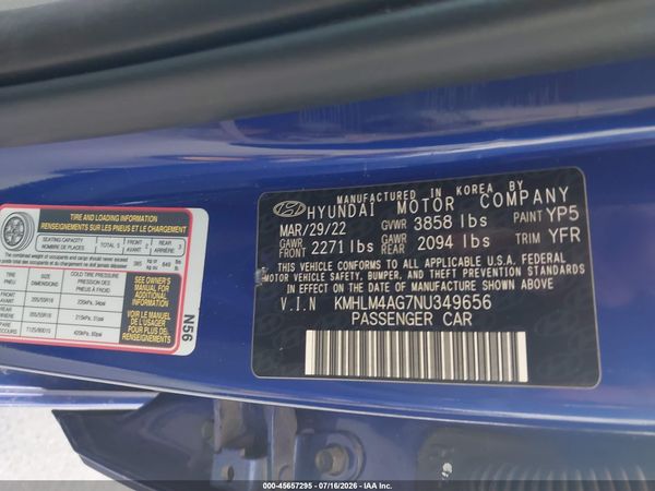 2022 HYUNDAI ELANTRA SEL