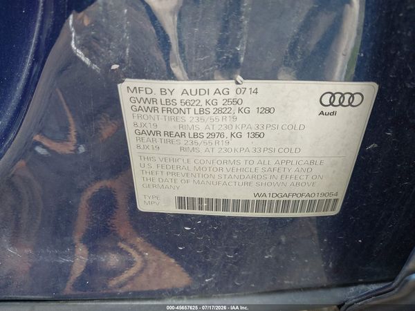 2015 AUDI Q5 3.0T PREMIUM PLUS