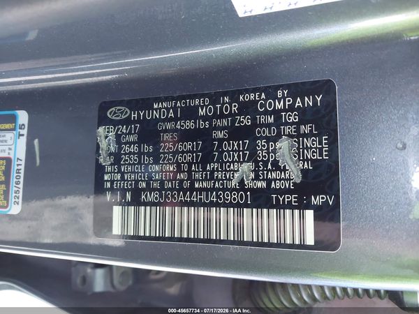 2017 HYUNDAI TUCSON SE