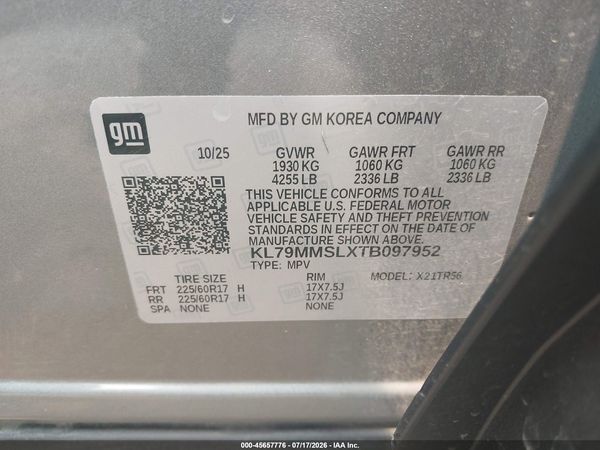 2026 CHEVROLET TRAILBLAZER FWD LS — I9