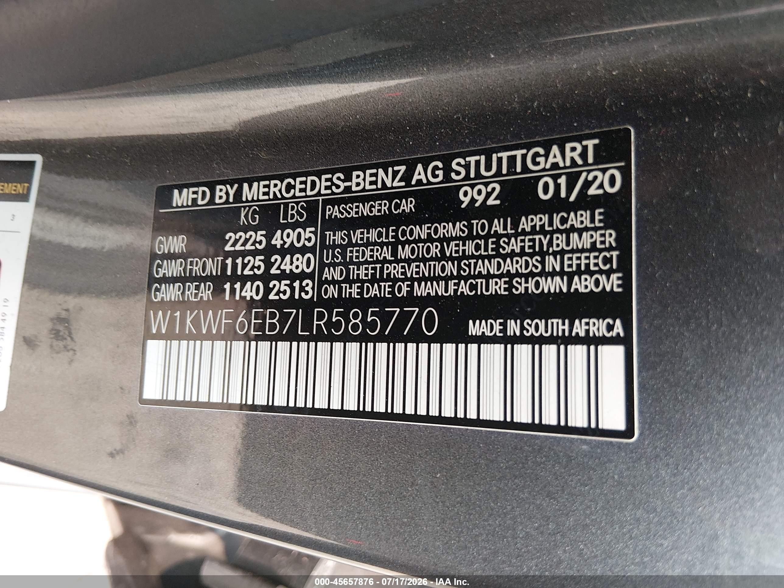 2020 MERCEDES-BENZ AMG C 43 4MATIC