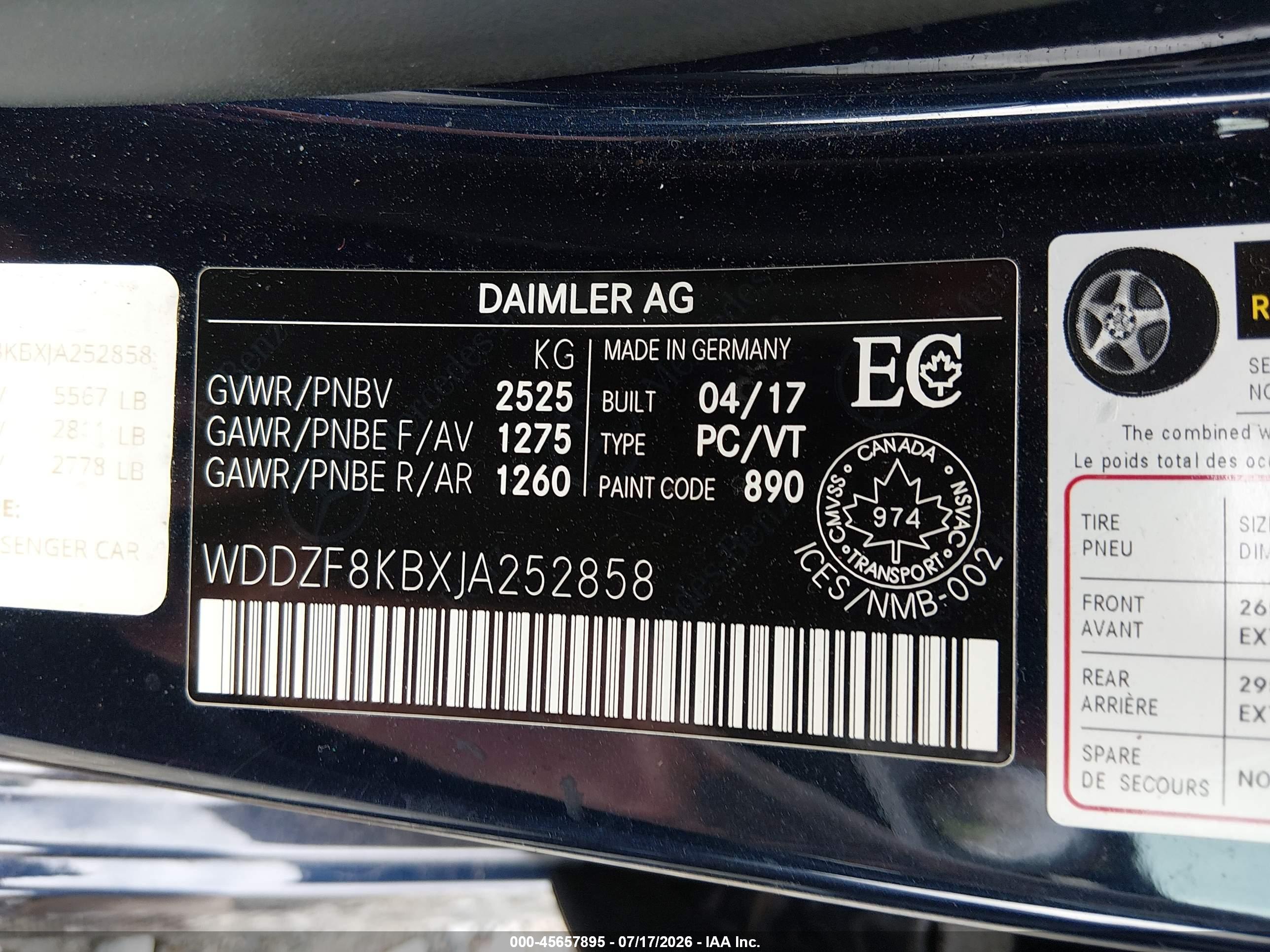 2018 MERCEDES-BENZ AMG E 63 S 4MATIC