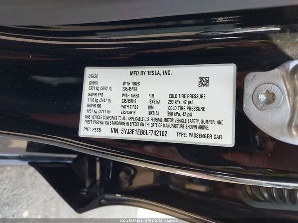 2020 TESLA MODEL 3