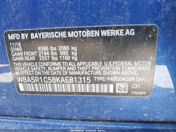 2019 BMW 330I