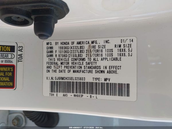 2014 HONDA CR-V LX