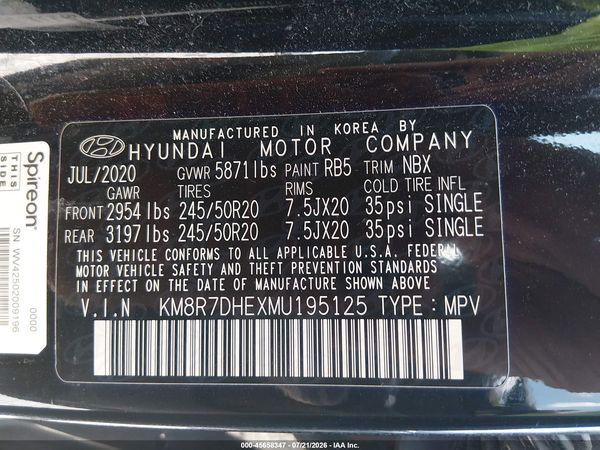 2021 HYUNDAI PALISADE CALLIGRAPHY