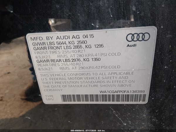 2015 AUDI SQ5 3.0T PREMIUM PLUS