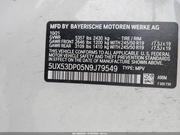 2022 BMW X3 XDRIVE30I