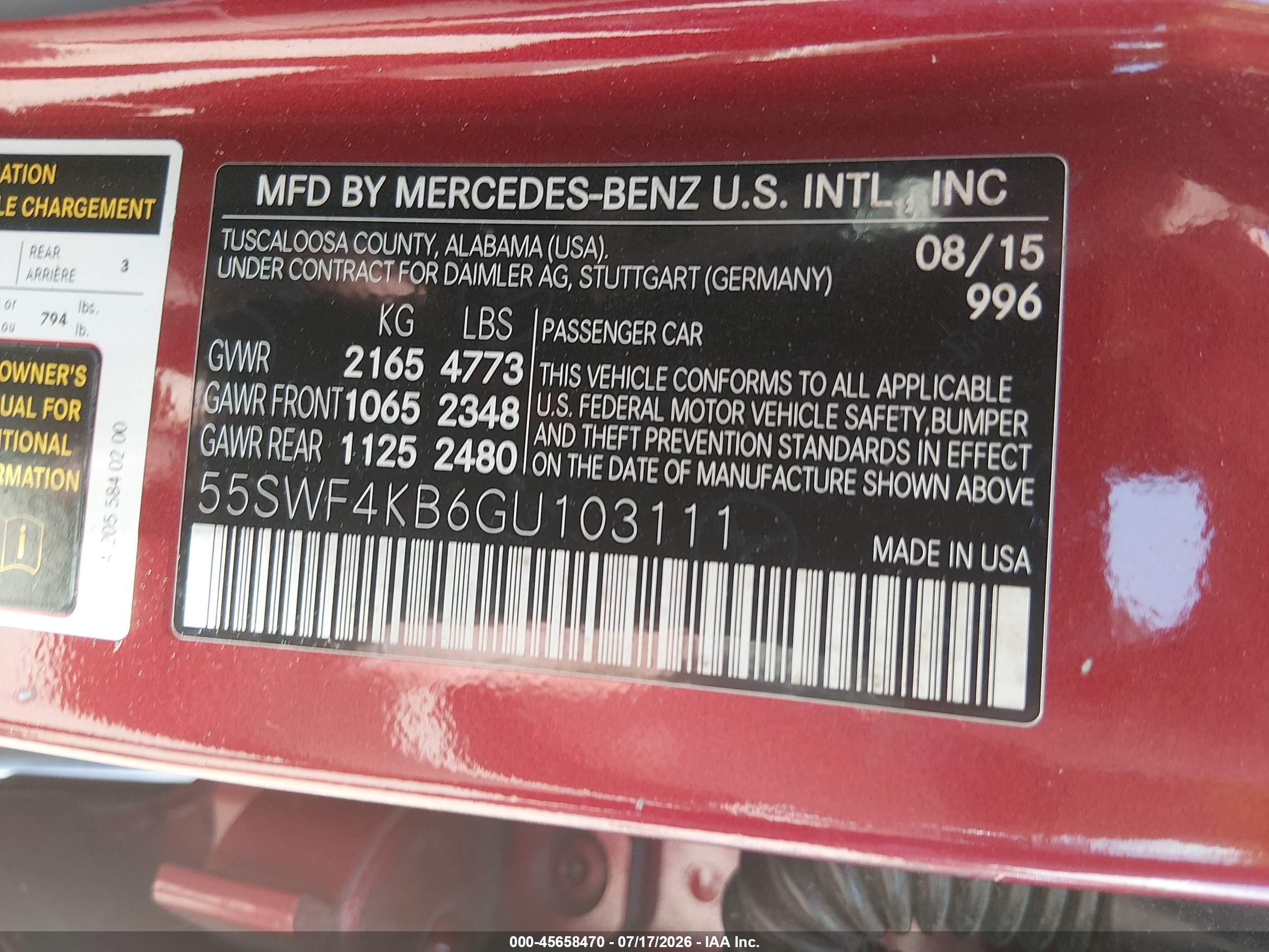 2016 MERCEDES-BENZ C 300 4MATIC