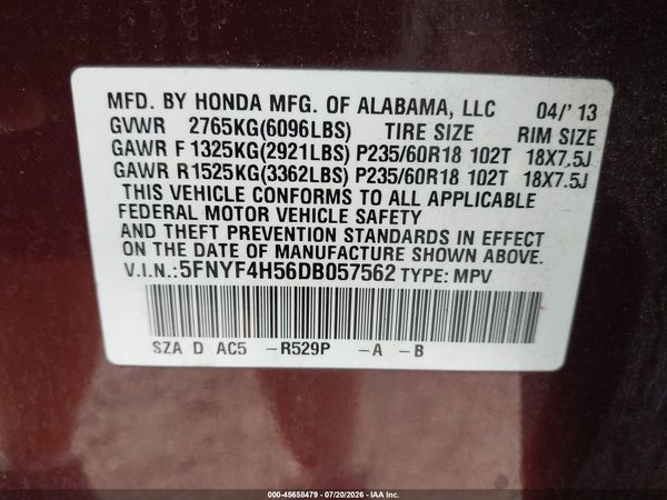2013 HONDA PILOT EX-L