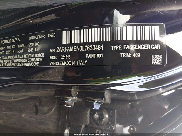 2020 ALFA ROMEO GIULIA TI RWD