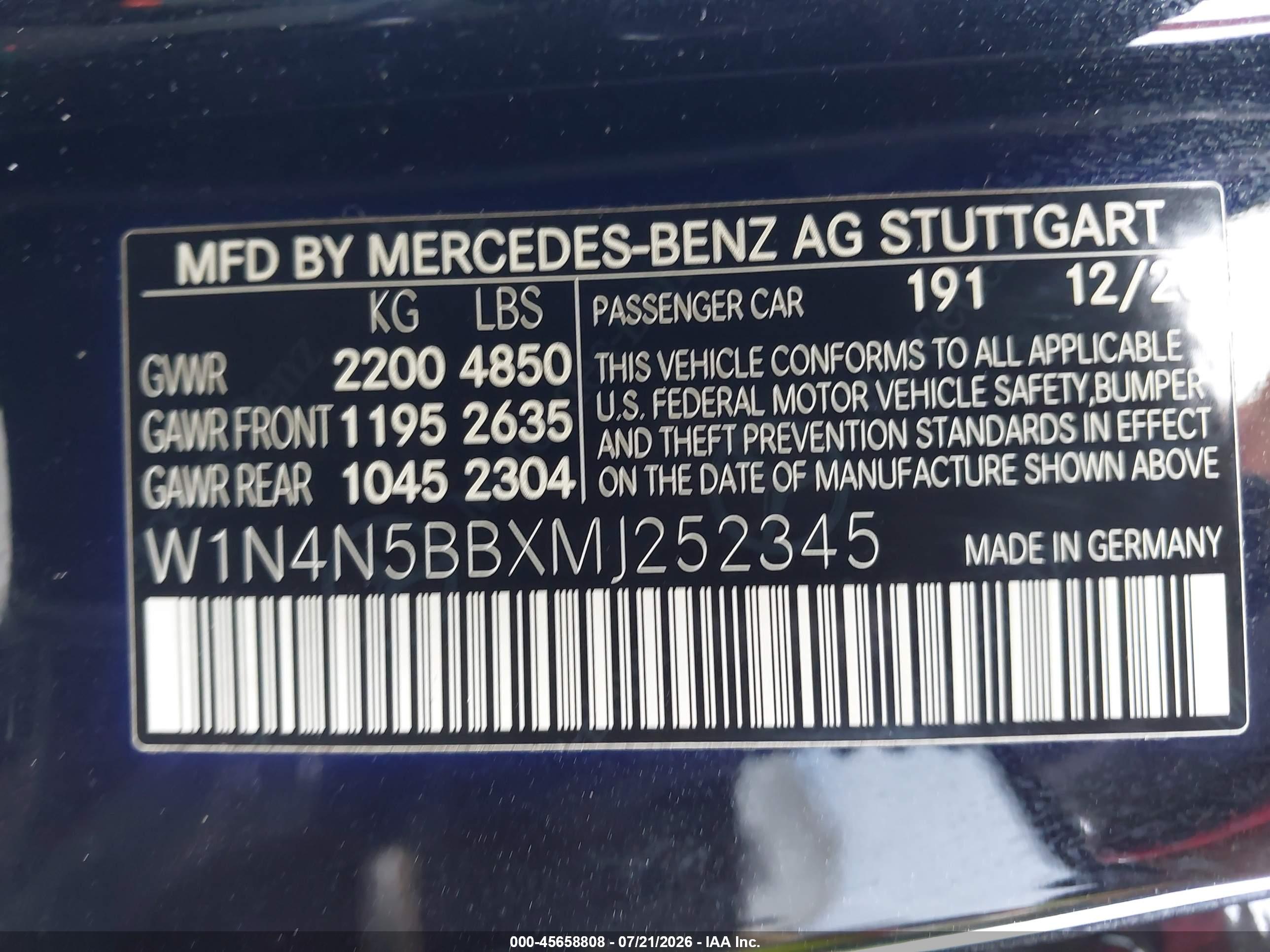 2021 MERCEDES-BENZ AMG GLA 35 4MATIC
