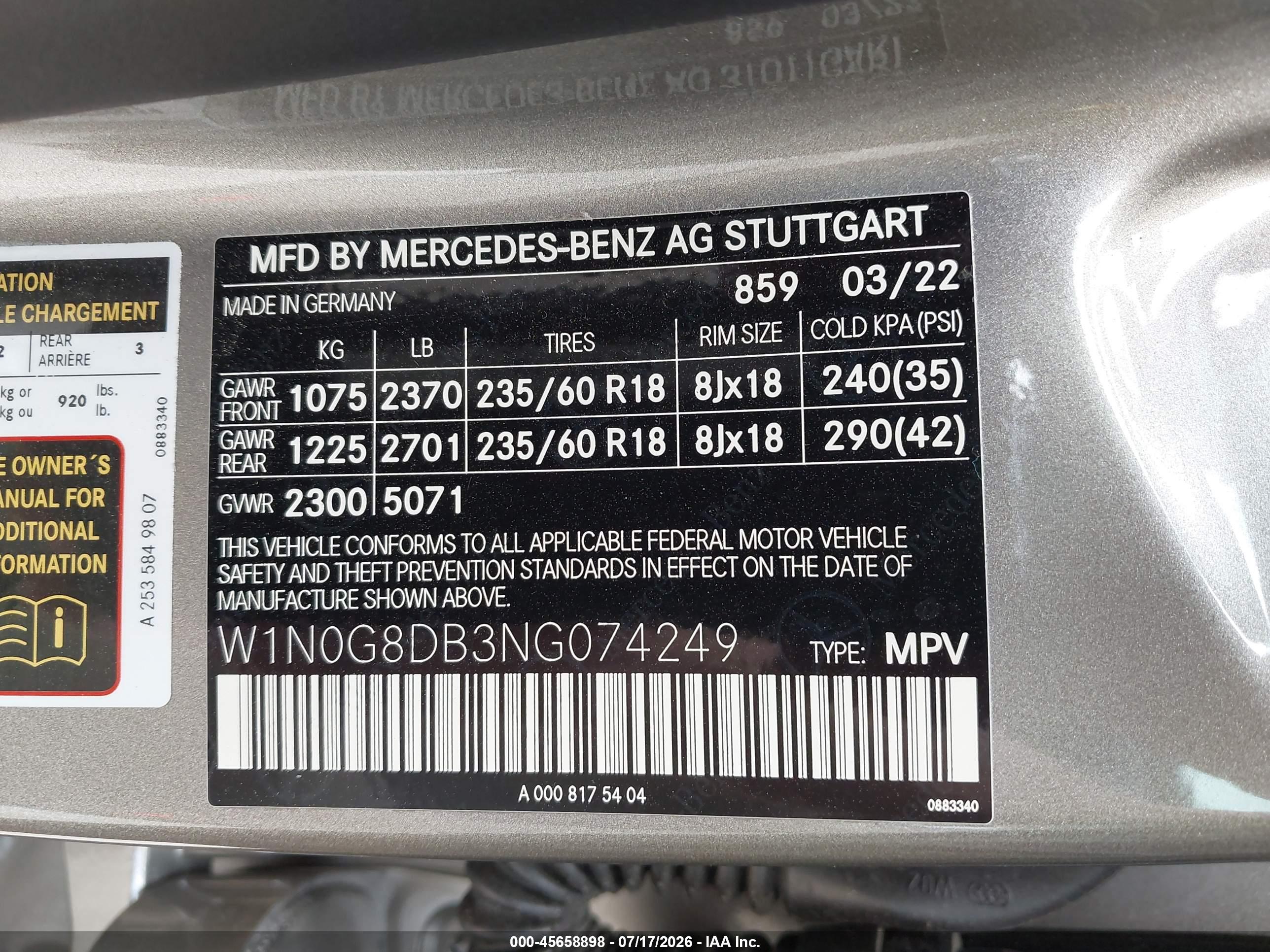 2022 MERCEDES-BENZ GLC 300 SUV