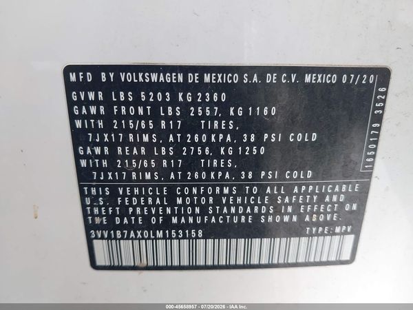 2020 VOLKSWAGEN TIGUAN 2.0T S — I9