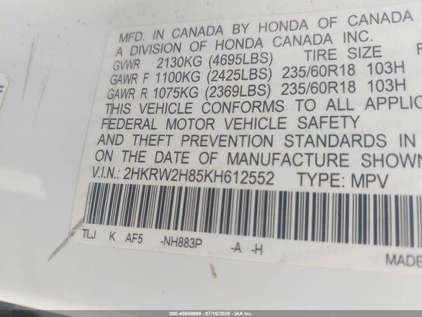 2019 HONDA CR-V EX-L