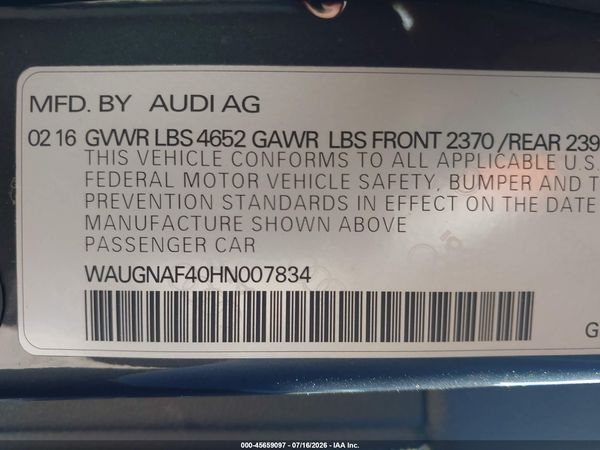 2017 AUDI A4 PREMIUM