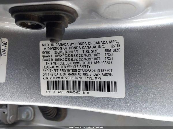 2016 HONDA CR-V EX-L