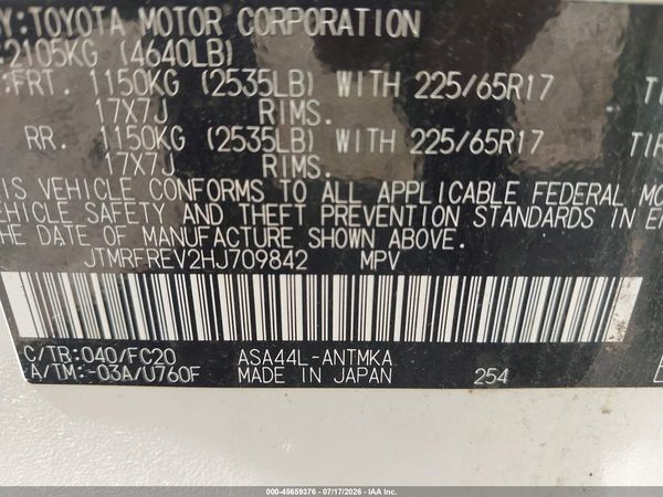 2017 TOYOTA RAV4 XLE