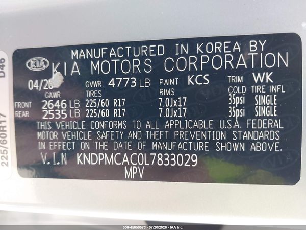 2020 KIA SPORTAGE LX