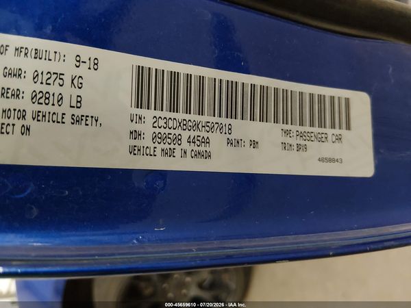 2019 DODGE CHARGER SXT RWD