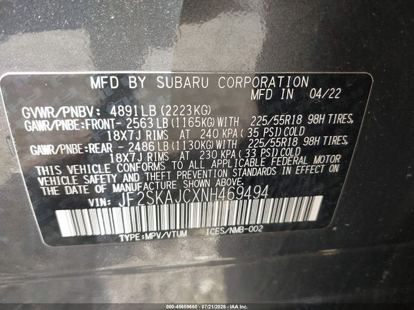2022 SUBARU FORESTER SPORT