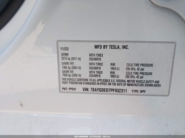2023 TESLA MODEL Y RWD