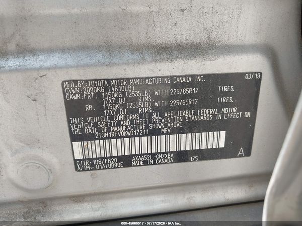 2019 TOYOTA RAV4 LE