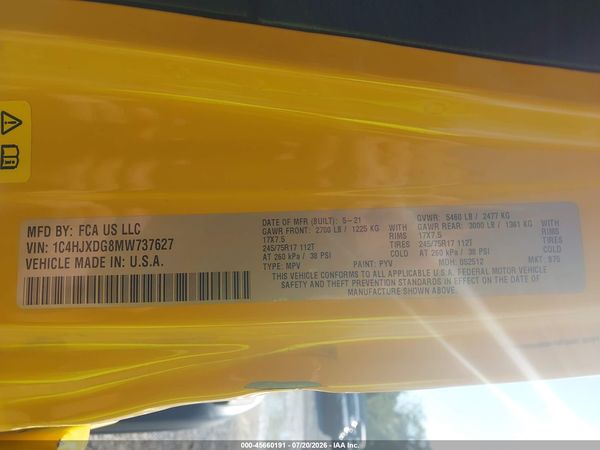 2021 JEEP WRANGLER UNLIMITED SPORT S 4X4