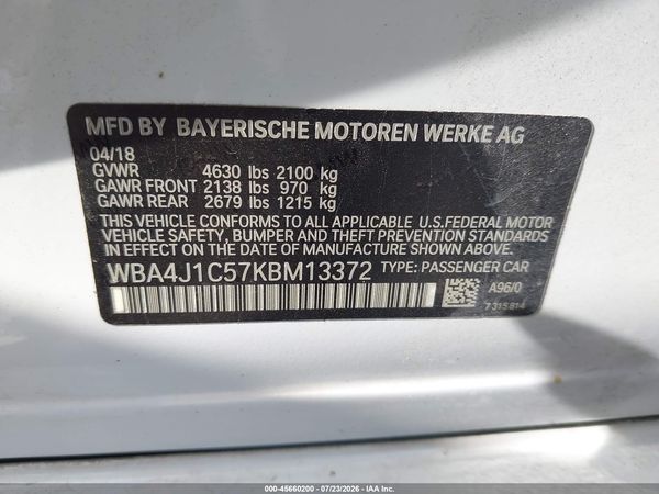 2019 BMW 430I GRAN COUPE
