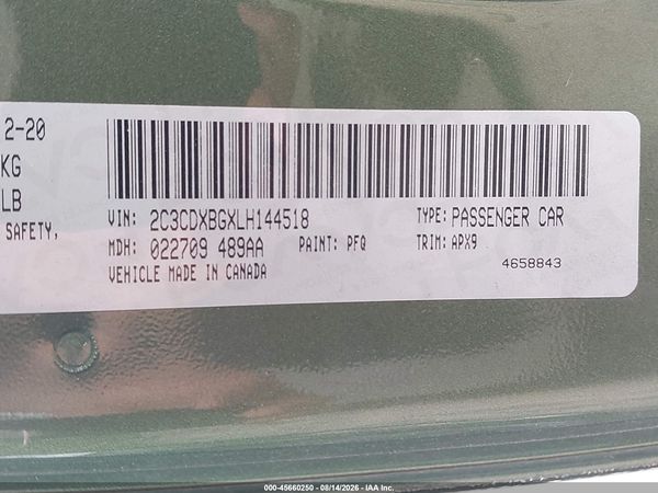 2020 DODGE CHARGER SXT RWD