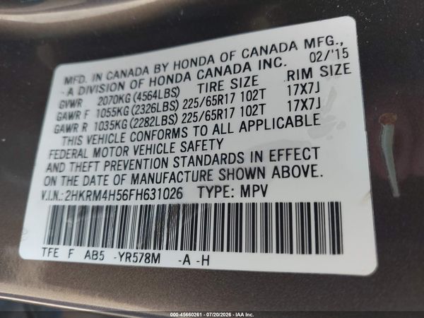 2015 HONDA CR-V EX